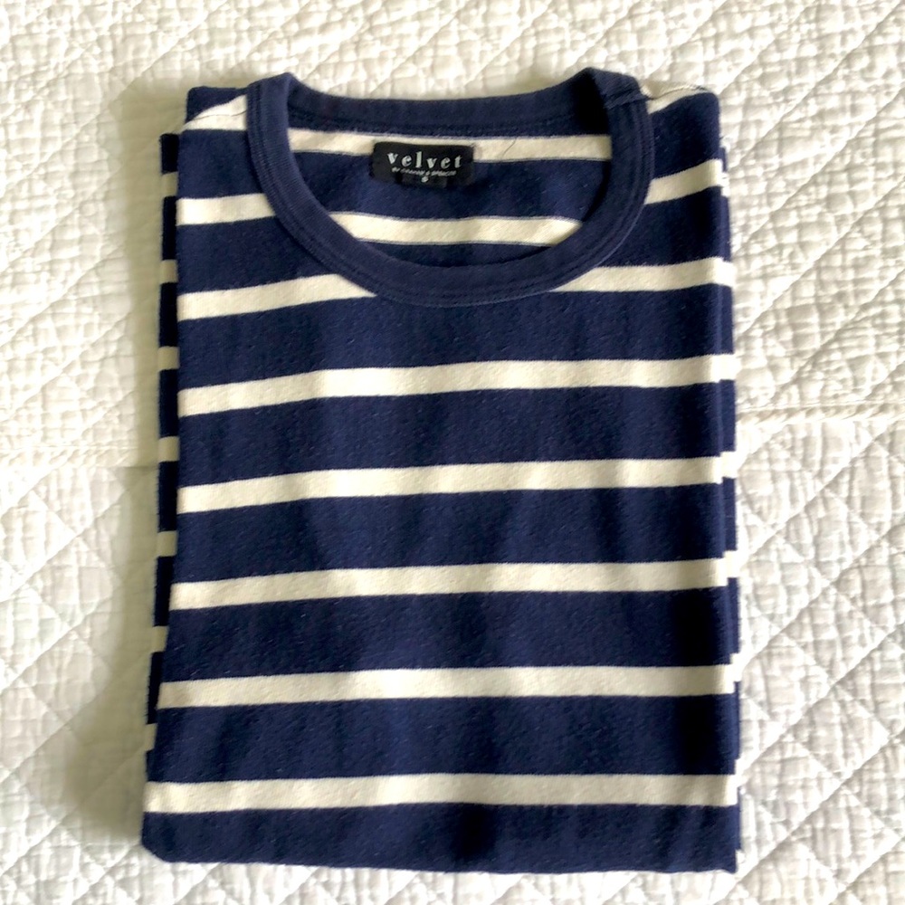 Blue and white mens T-shirt